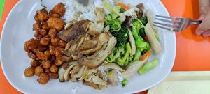 Mix Vegetables rice at Rabiengboon - MBK in Bangkok