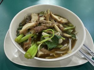 Vegetarian duck noodlee  at Rabiengboon - MBK in Bangkok