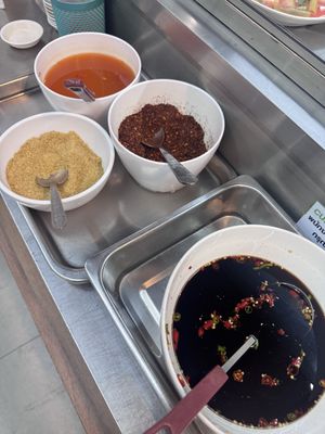 Condiments  at Rabiengboon - MBK in Bangkok