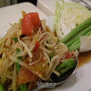 the best vegetarian sum tam EVER. even my thai friend who isn't veg said she was impressed. this is a must try. at Spa Foods - Ramkhamhaeng 71 in Bangkok