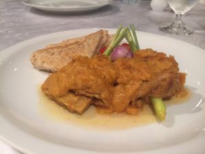 peanut satay  at The Vegetarian Cottage in Bangkok