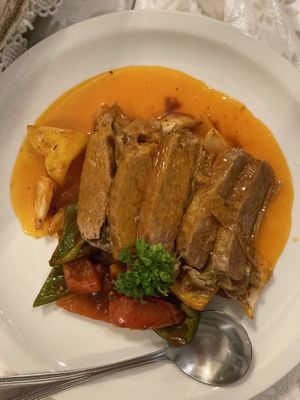 Duck with orange  at The Vegetarian Cottage in Bangkok