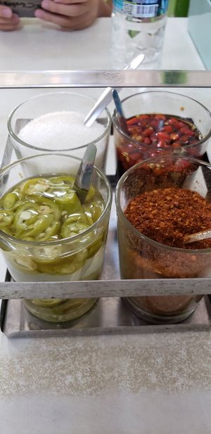 Condiments at Ruyi Vegetarian in Bangkok