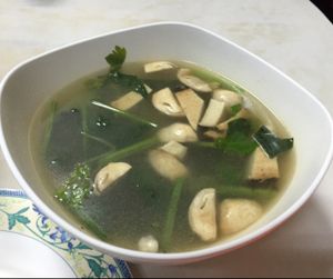Spinach soup, 70 baht at Ruyi Vegetarian in Bangkok