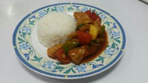 Sweet and sour 'fish' at Ruyi Vegetarian in Bangkok