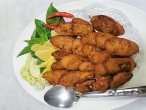 Fake pork at Ruyi Vegetarian in Bangkok