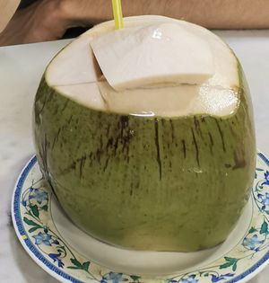 Coconut drink at Ruyi Vegetarian in Bangkok
