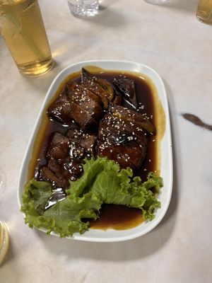 Duck in sweet sauce   at Ruyi Vegetarian in Bangkok
