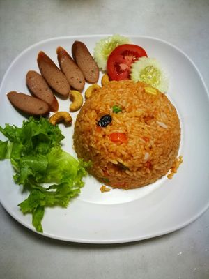 friend rice at Ruyi Vegetarian in Bangkok