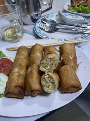 Springs rolls   at Ruyi Vegetarian in Bangkok