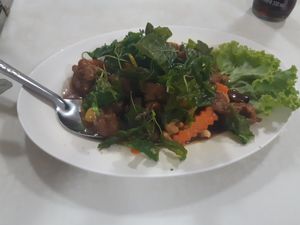 Chicken-stir fry at Ruyi Vegetarian in Bangkok