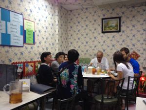 inside restaurant, always busy at Ruyi Vegetarian in Bangkok