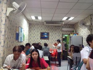 inside of restaurant  at Ruyi Vegetarian in Bangkok