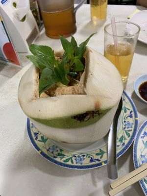 Spicy coconut curry at Ruyi Vegetarian in Bangkok