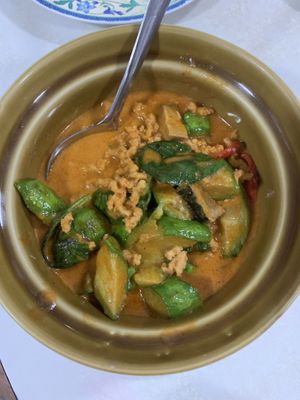 Spicy eggplant at Ruyi Vegetarian in Bangkok