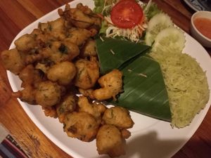 Fried potato dish at Aum in Chiang Mai