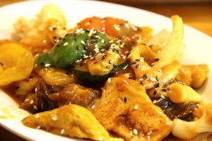 Sweet and sour vegetables at Aum. It tastes like real, not like ketchup as in some place.  at Aum in Chiang Mai