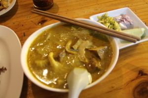 Khao Soi at Aum. Remember to ask it vegan, because usually in khao soi all places use egg noodles.  at Aum in Chiang Mai