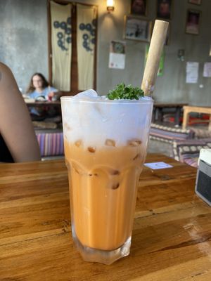 tea with coconut   at Aum in Chiang Mai