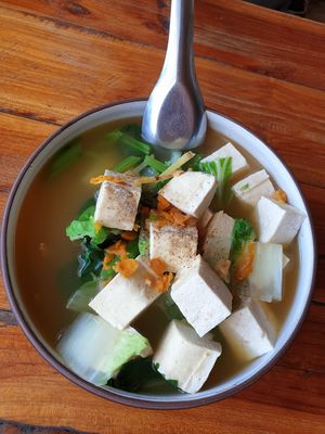 Tofu with ginger at Aum in Chiang Mai