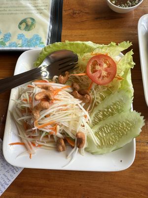 Papaya salad  at Aum in Chiang Mai