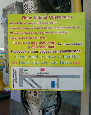 relocation signage at Aum in Chiang Mai
