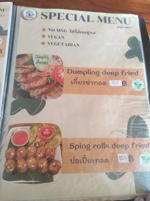 Menu at Aum in Chiang Mai
