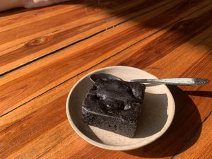 Vegan chocolate brownie   at Aum in Chiang Mai