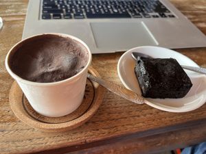 Vegan chocolate ice cream   at Aum in Chiang Mai