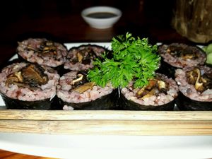 Mushroom maki at Aum in Chiang Mai