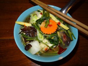 Glass noodle veg soup at Aum in Chiang Mai