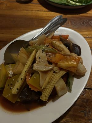 sweet and sour veggies  at Aum in Chiang Mai