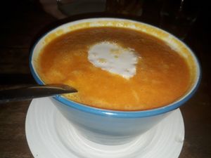 Pumpkin soup at Aum in Chiang Mai