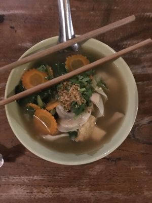 Wonton soup at Aum in Chiang Mai