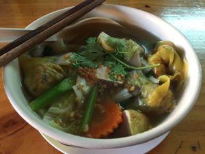 Wontons, 80 baht at Aum in Chiang Mai