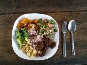 sampler plate at Vegetarian Thai Orchid in Chiang Mai