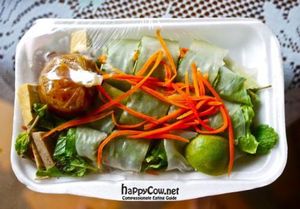 Vietnamese spring rolls at Vegetarian Thai Orchid in Chiang Mai