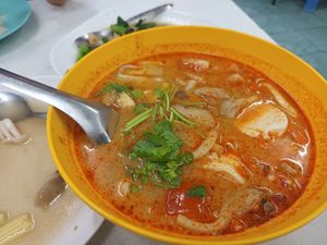 Tom Yam (Red Soup) at Num Heng Vegetarian in Hat Yai