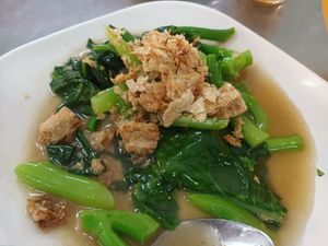 Fried Kai Lan at Num Heng Vegetarian in Hat Yai
