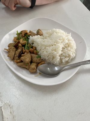 Cashew chicken stir fru  at Num Heng Vegetarian in Hat Yai
