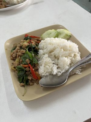 Pad krapow  at Num Heng Vegetarian in Hat Yai