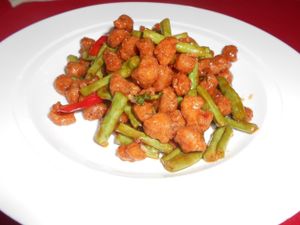 Ning's 5 Star J's Long beans and soy at Five Star J Restaurant in Pattaya