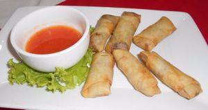 Ning's Five Star J - Spring Rolls  at Five Star J Restaurant in Pattaya