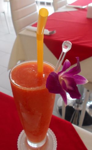 Ning's Five Star J - one of many superb fruit shakes at Five Star J Restaurant in Pattaya