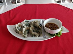 Gyoza shittake spinach - must try at Five Star J Restaurant in Pattaya