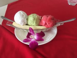 Vegan Banana Split  at Five Star J Restaurant in Pattaya