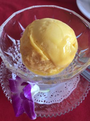 Vegan mango ice cream  at Five Star J Restaurant in Pattaya