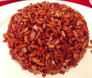 Organic red steamed jasmine rice  at Five Star J Restaurant in Pattaya