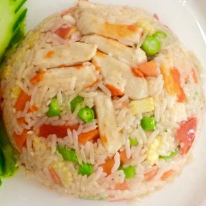 Fried rice with crab meat made of konjac roots at Five Star J Restaurant in Pattaya