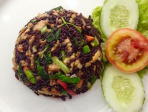 Black Khow Ob Sup Pa Rod J 
with and in pineapple at Five Star J Restaurant in Pattaya